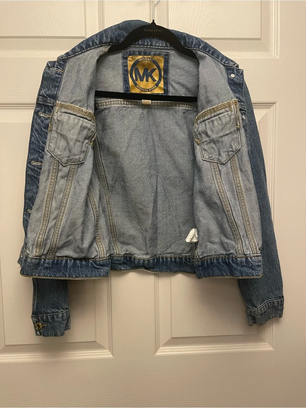 Michael Kors Women’s Light Blue Denim Jacket with Gold Buttons